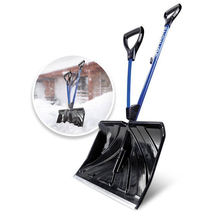 Snow Joe Shovelution SJ-SHLV01 with its 18-inch blade and secondary handle